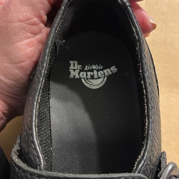 Dr Martens Addina Flower Buckle Leather Platform Shoes - Picture 9 of 14